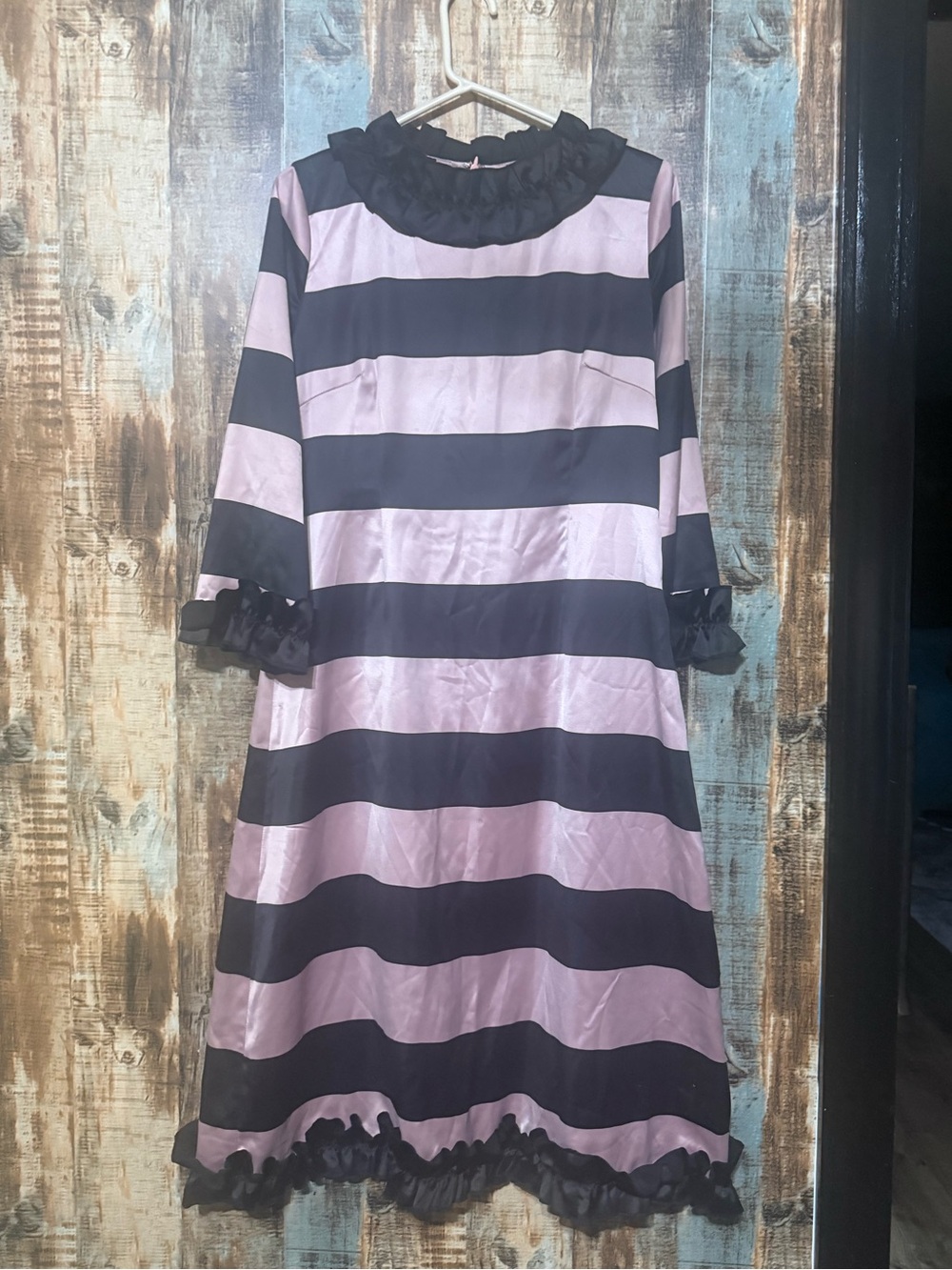 Dainty Jewells Black and Lavender Striped Maxi Dress